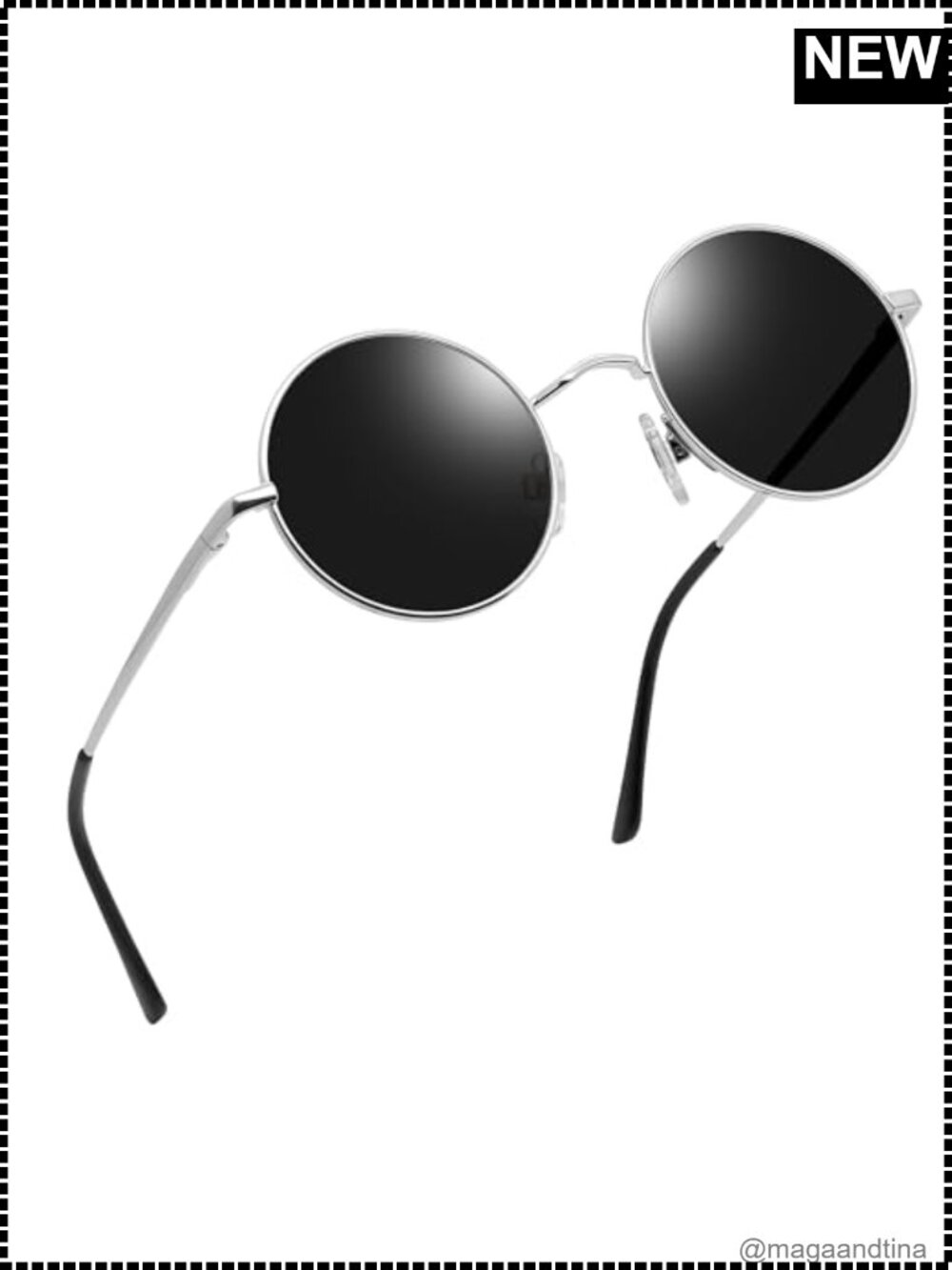 Small Round Polarized Sunglasses Metal Full Frame UV400 Hippie Circle